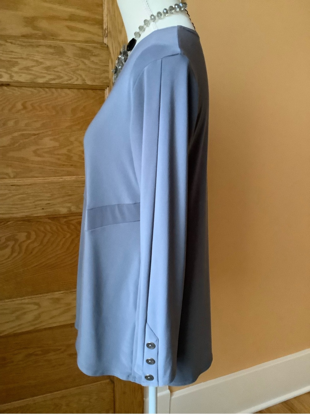 Sympli Gray Jersey Asymmetrical Hem Tunic Top 8 - Picture 3 of 9